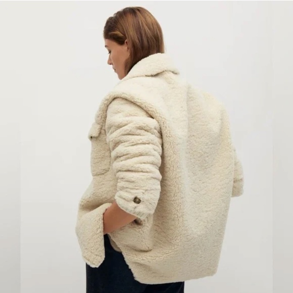 MANGO: NWOT Oversized faux shearling shacket, sz M - Picture 5 of 11